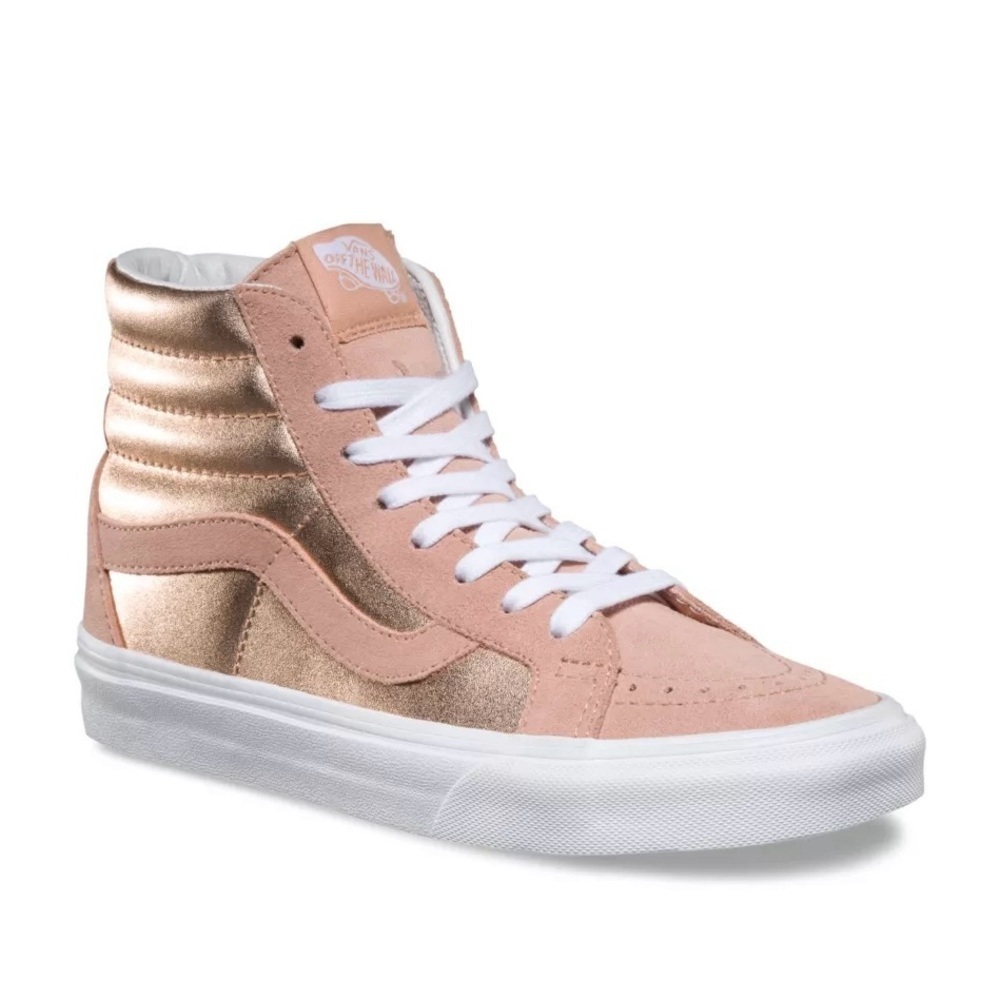 Vans Two Tone Metallic Sk-8 Hi Reissue Rose Gold High Top Sneaker Sz Women's 8.5 - Picture 14 of 14